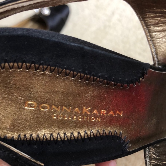 DKNY black satin formal slingback heels - Picture 5 of 7